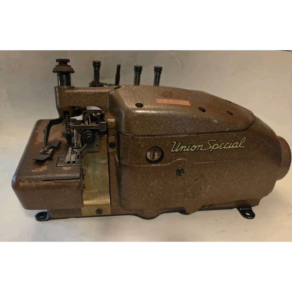 VTG UNION SPECIAL 39500 TURTLEBACK  3 THREAD HEAD ONLY INDUSTRIAL SEWING MACHINE